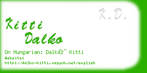 kitti dalko business card